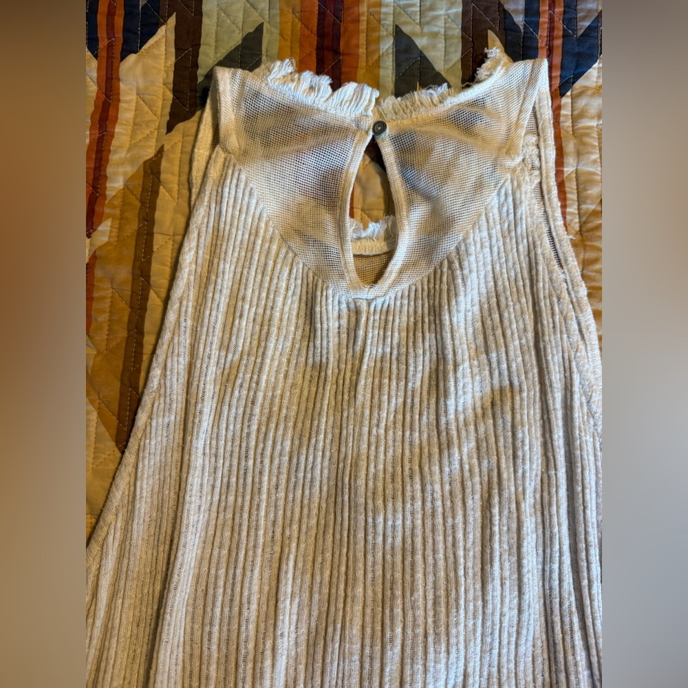 Lucky Brand Cream Crochet Trim Knit Tank Top - Picture 3 of 3